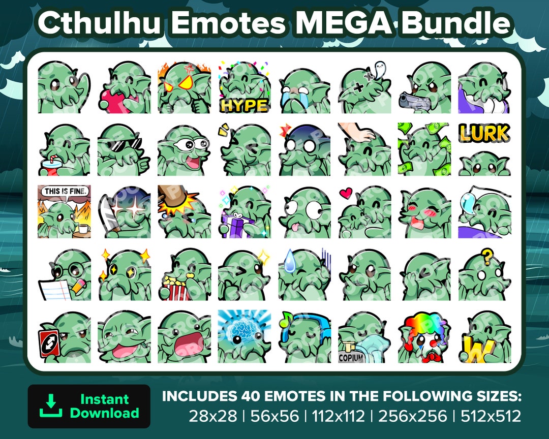 Buy Cthulhu Twitch Emotes MEGA Bundle for Streaming, Youtube Emotes ...