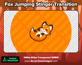 Fox Jumping Stinger Transition Animated Twitch Scene Transition | Fox Scene Transition