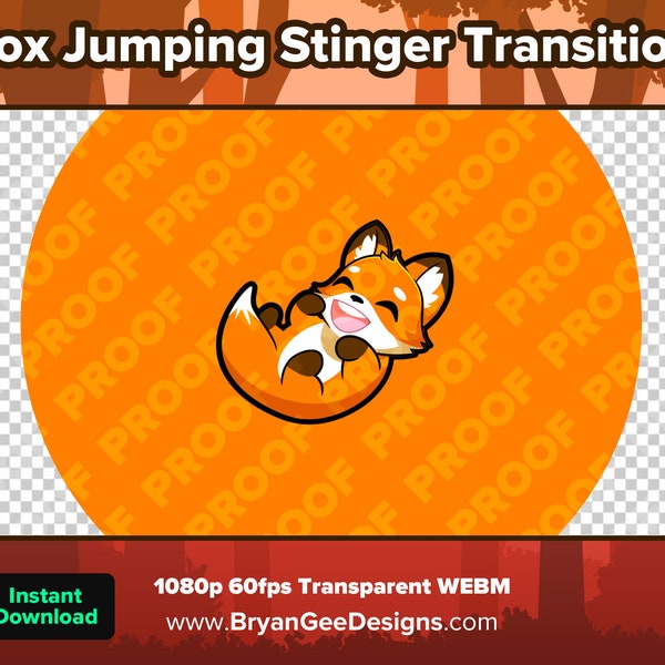 Fox Jumping Stinger Transition Animated Twitch Scene Transition