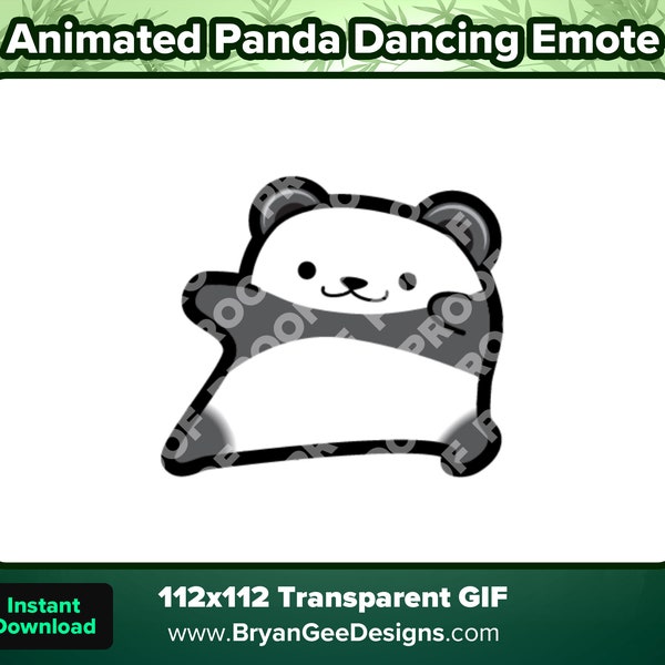 Animated Panda Dancing Emote for Twitch or Discord, Panda Dance Emote, Dancing Panda, Animated Emote