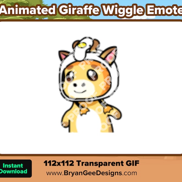 Animated Giraffe Wiggle Emote for Twitch or Discord