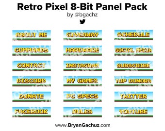 Retro Pixel 8-Bit Panels für Twitch, Discord oder Youtube