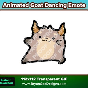 Animated Goat Dancing Emote for Twitch or Discord, Goat Dance Emote, Dancing Goat, Animated Emote