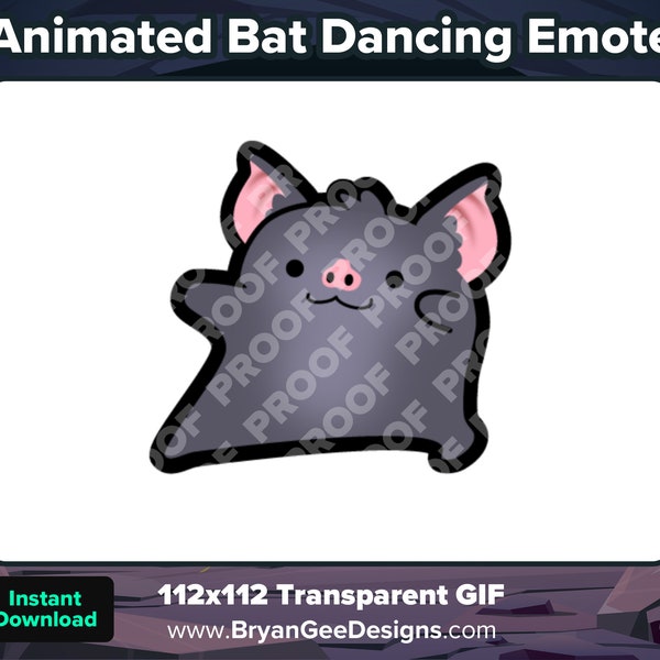 Animated Bat Dancing Emote for Twitch or Discord, Cat Dance Emote, Dancing Cat, Animated Emote