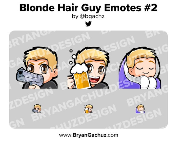 Gun Cheers And Cozy Blonde Hair Guy Emotes For Twitch Etsy
