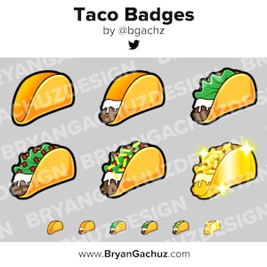 Taco Twitch Badges Bit Badges Channel Points Discord Badges Youtube Badges Subscriber Badges Facebook Badges Tiktok Badges