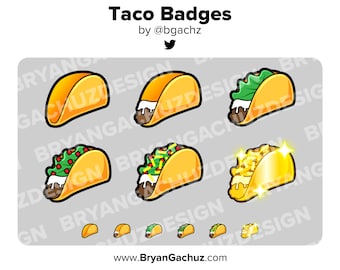 Taco Twitch Badges Bit Badges Channel Points Discord Badges Youtube Badges Subscriber Badges Facebook Badges Tiktok Badges