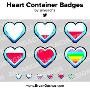 Heart Container Twitch Badges Bit Badges Channel Points Discord Badges Youtube Badges Subscriber Badges Facebook Badges Tiktok Badges