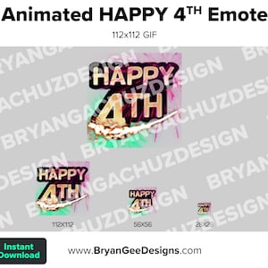 Animated Happy 4th / Happy 4th of July Emote for Twitch or Discord
