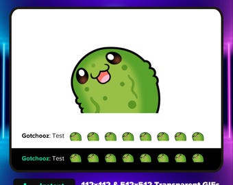 Animated Pickle Bobble Emote for Twitch, Discord, Kick, Rumble, Tiktok | Dancing Pickle Emote | P2U Premade Emojis