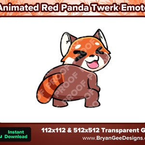 Animated Red Panda Twerk Emote for Twitch, Discord, Kick, Rumble for Streaming