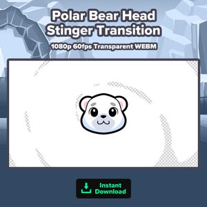 Transición de aguijón de oso polar / Transición de escena animada de Twitch / Aguijón animado / Transición de escena de oso