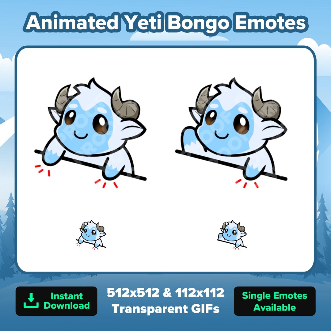 Animated Yeti Bongo Emotes for Twitch Streaming, Cute Meme Emotes for ...