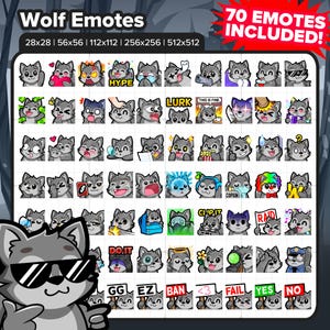 Mega paquete de emoticones de lobo: emoticones de lobo para Twitch, Discord, Kick y YouTube