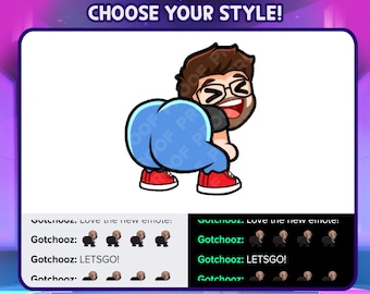 Animated Guy Twerk Emote for Twitch, Discord, Kick & YouTube | Choose Your Style and Colors | Cute Booty Shake Dance Emote