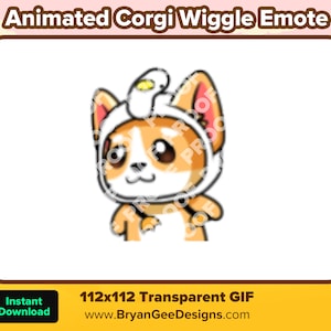 Animated Corgi Wiggle Emote for Twitch or Discord