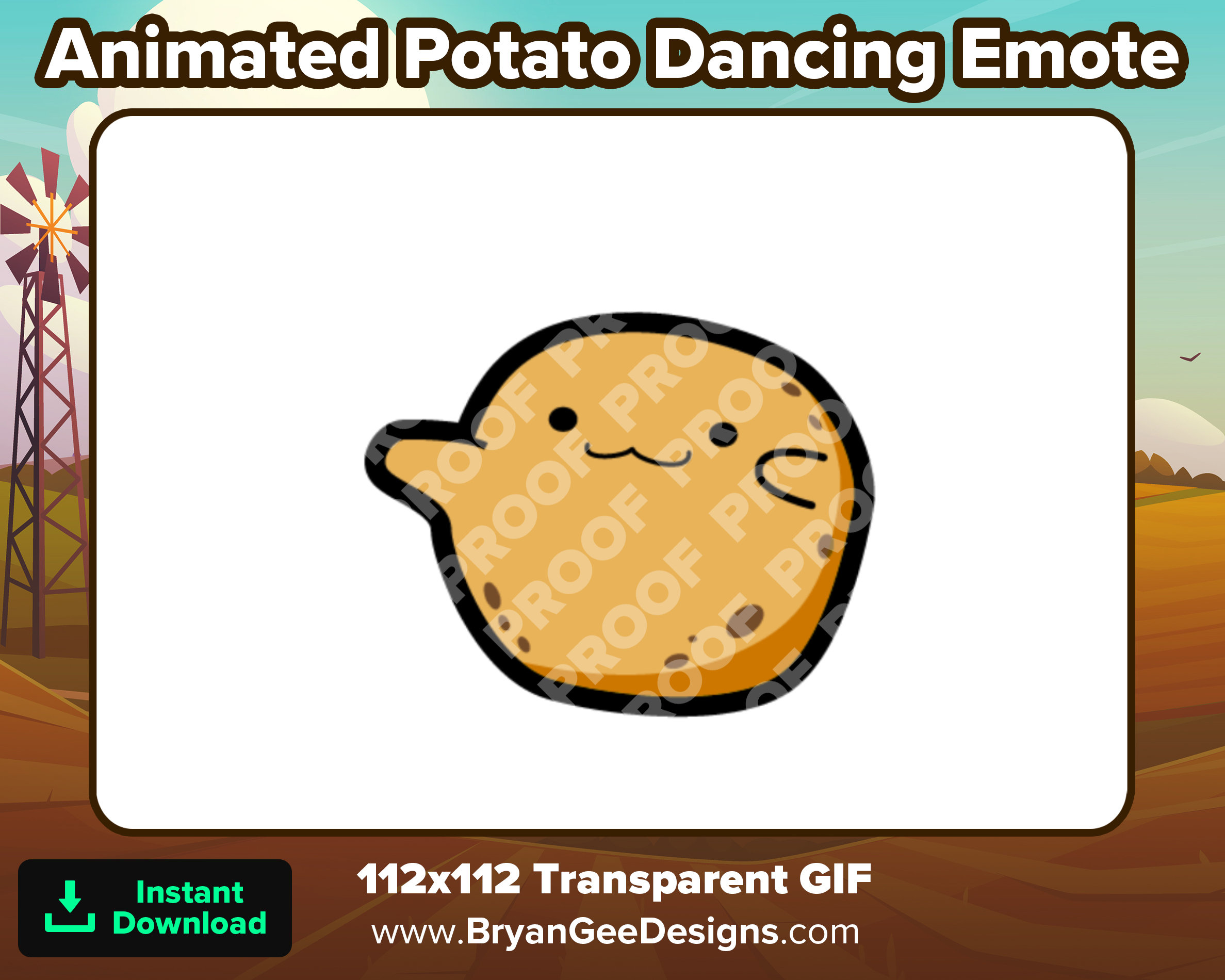 Animated Potato Dancing Emote for Twitch or Discord, Cat Dance Emote, Dancing Cat, Animated Emote