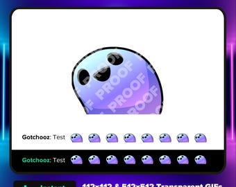Animated Rainbow Ghost Bobble Emote for Twitch, Discord, Kick, Rumble, Tiktok | Dancing Ghost Emote | Halloween Emotes | P2U Premade Emojis