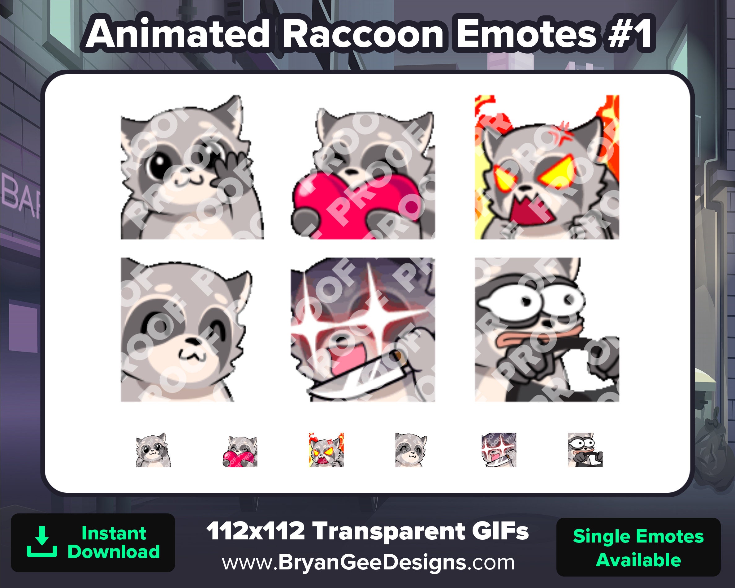Twitch Emote / Cute Raccoon Awkward Look Panic Meme Sus 