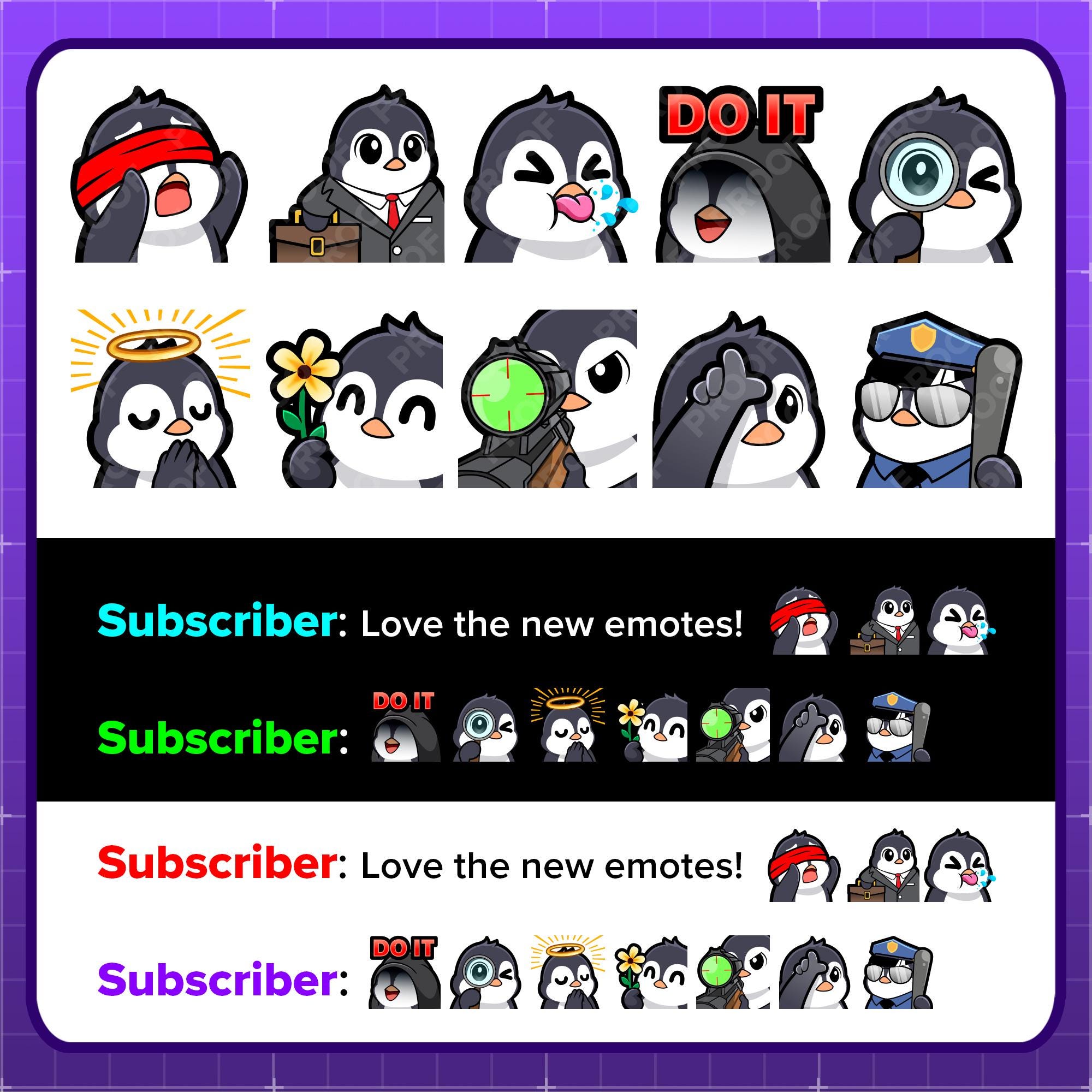 Penguin Twitch Emotes MEGA Bundle for Streaming, Youtube Emotes ...