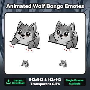 Animated Bongo Wolf Emotes for Twitch or Discord