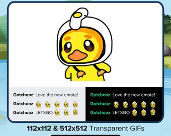 Animated Yellow Duck Wiggle Emote for Twitch or Discord - Cute, Expressive, and Ready to Quack