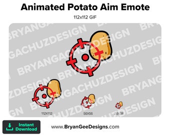 Animated Potato Aim Emote for Twitch or Discord