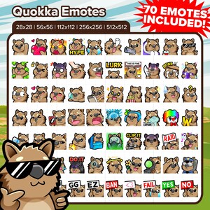 Quokka Twitch Emotes MEGA Bundle for Streaming, Youtube Emotes, Discord Emotes, Kick Emotes, TikTok Emotes, Rumble Emotes