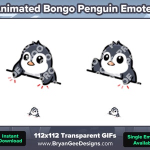 Animated Bongo Penguin Emotes for Twitch or Discord