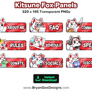 Kitsune Fox Twitch Panele do Streamingu, Panele Youtube, Kick Panele, Rumble Panele, Panele Streamerów, Grafiki Streamerów, Grafiki Twitch