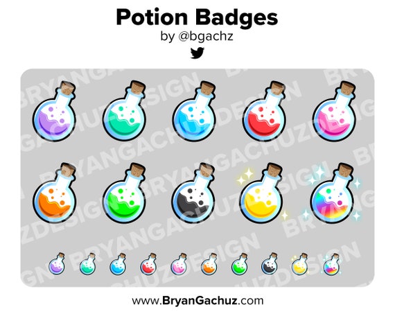 Potion Bottle Subscriber Loyalty Bit Badges For Twitch Etsy