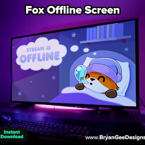 Fox Twitch Offline Screen Offline Scene, Twitch Graphics, Streamer Graphics, Cozy Stream, Cute Stream,