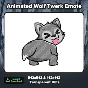 Animated Wolf Twerk Emote for Twitch, Discord, Kick, Rumble for Streaming | Lobo