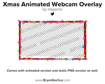 Christmas Animated Webcam Overlay for Twitch (Animated) 16:9 Ratio