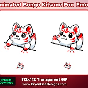 Animated Bongo Kitsune Fox Emotes for Twitch or Discord