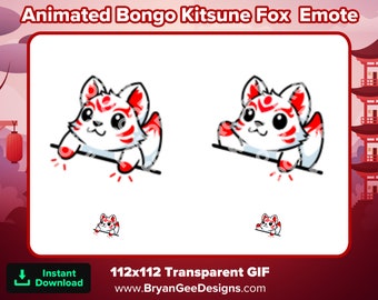 Animated Bongo Kitsune Fox Emotes for Twitch or Discord
