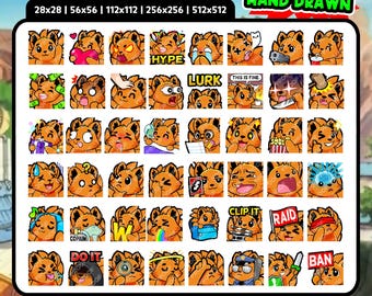Ninetail Fox Emotes 48 Pack for Twitch, Discord & YouTube | Cute Ninetail Fox Streamer Emotes | Digital Download | Nine Tail Fox Emotes