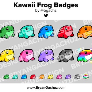 Cute Colorful Chibi Kawaii Frog Subscriber Loyalty Bit | Etsy