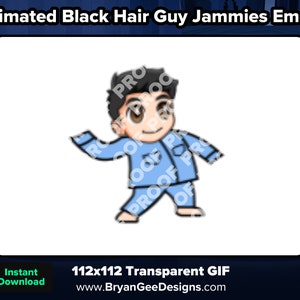 Animierter Schwarzhaariger Kerl Jammies Tanzen Emote für Twitch, Animiertes Emote, Kerl Emote, Nettes Emote, Tanzen Emote, Spaß Emote