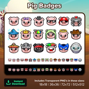 Insignias de Twitch de cerdo Insignias de bits Puntos de canal Insignias de Discord Insignias de Youtube Insignias de suscriptor Insignias de Facebook Insignias de TikTok