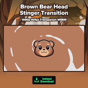 Transición de aguijón de oso pardo / Transición de escena animada de Twitch / Aguijón animado / Transición de escena de oso