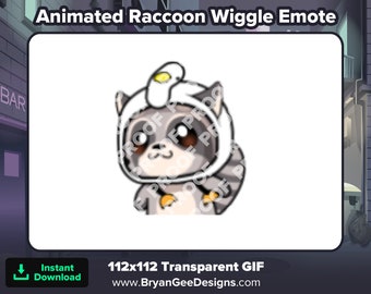 Animierter Waschbär Wiggle Emote für Twitch oder Discord