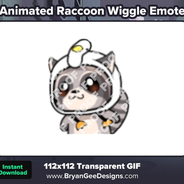 Animated Raccoon Wiggle Emote for Twitch or Discord