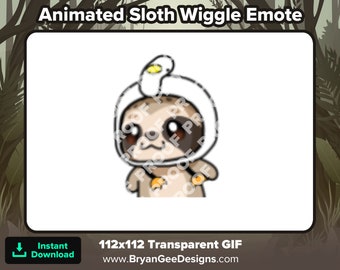 Animated Sloth Wiggle Emote for Twitch or Discord