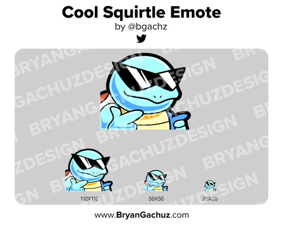 Pokemon Cool Squirtle Emote For Twitch Discord Or Youtube Etsy