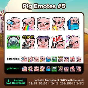 Cerdo Twitch Emotes Beber agua Vomitar Presumir Golpe Llevado Tóxico Clip Mirar fijamente Incursión Cantar para transmisión Youtube Discord TikTok Patear P2U Prefabricado