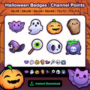 Halloween Twitch Badges Bit Badges Channel Points Discord Badges Youtube Badges Subscriber Badges Facebook Badges Tiktok Badges