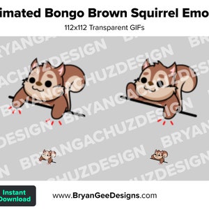 Animated Bongo Brown Squirrel Emote for Twitch or Discord