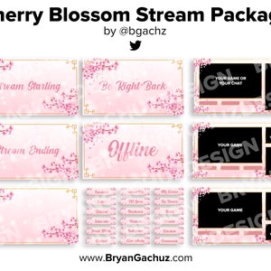 ANIMATED Cherry Blossom Stream Paket für Twitch | Animierte Szenen, 4 static scenes, 18 Panels, 3 Overlays & 1 Hintergrund