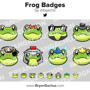 Frog Twitch Badges Bit Badges Channel Points Discord Badges Youtube Badges Subscriber Badges Facebook Badges TikTok Badges